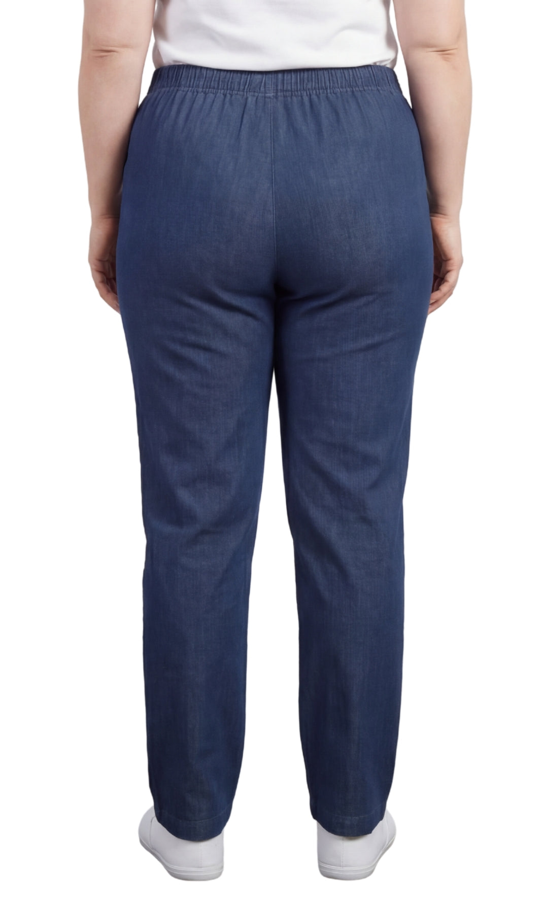 Women's Lightweight Pull-On Denim Jeans with Elastic Waist – Relaxed Fit Stretch Jeans for Casual Everyday Wear