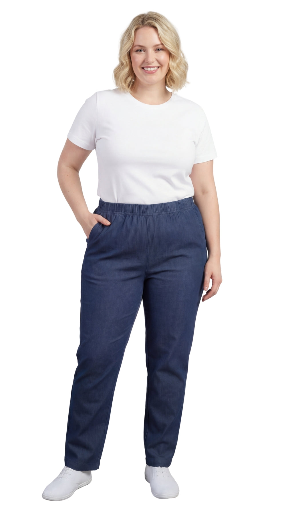 Women's Lightweight Pull-On Denim Jeans with Elastic Waist – Relaxed Fit Stretch Jeans for Casual Everyday Wear 6