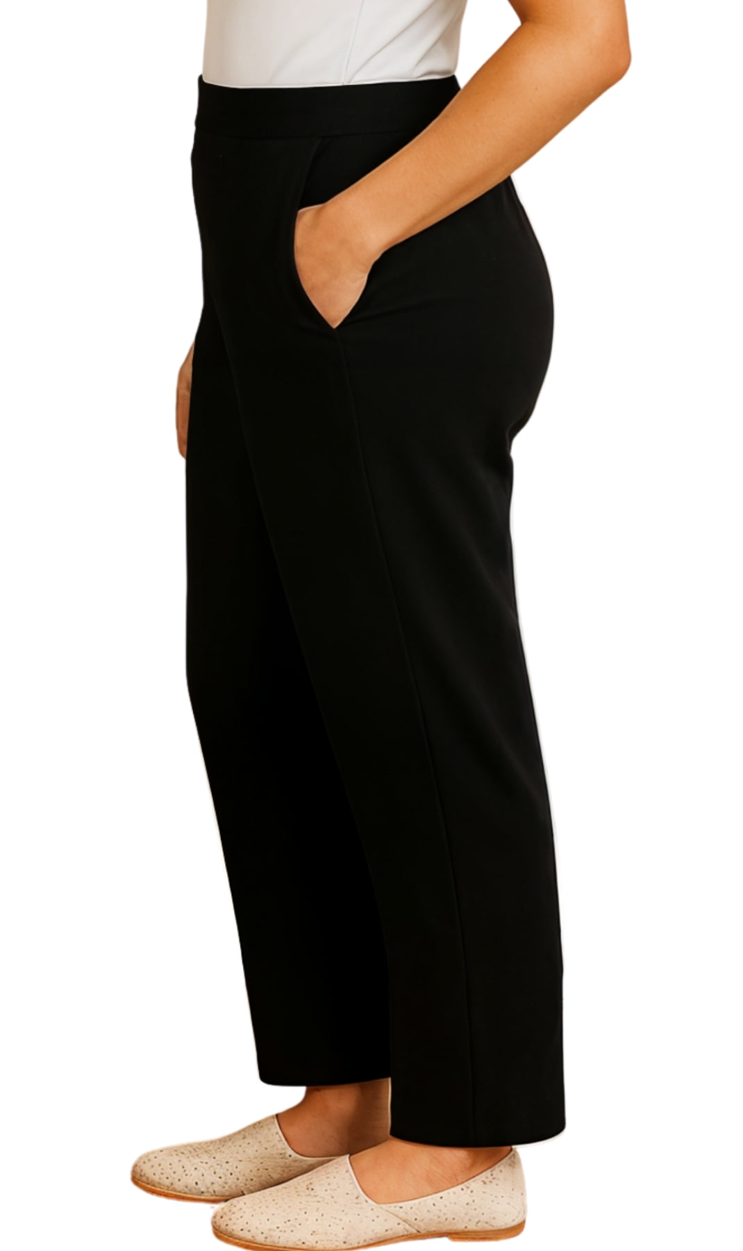 Women's Knit Pull on Pants - Cotton Blend with Flat Front waistband 29