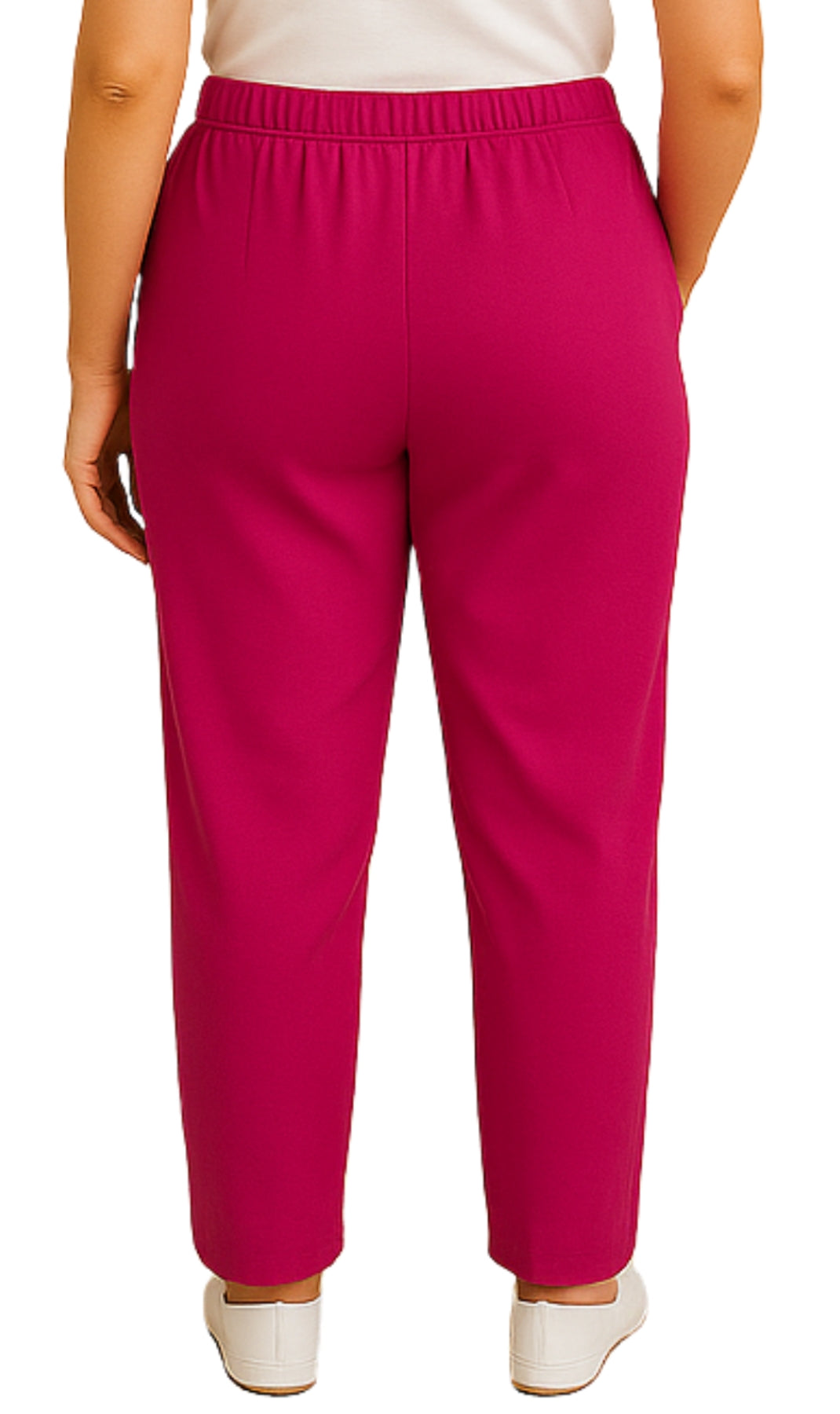 Women's Knit Pull on Pants - Cotton Blend with Flat Front waistband 14