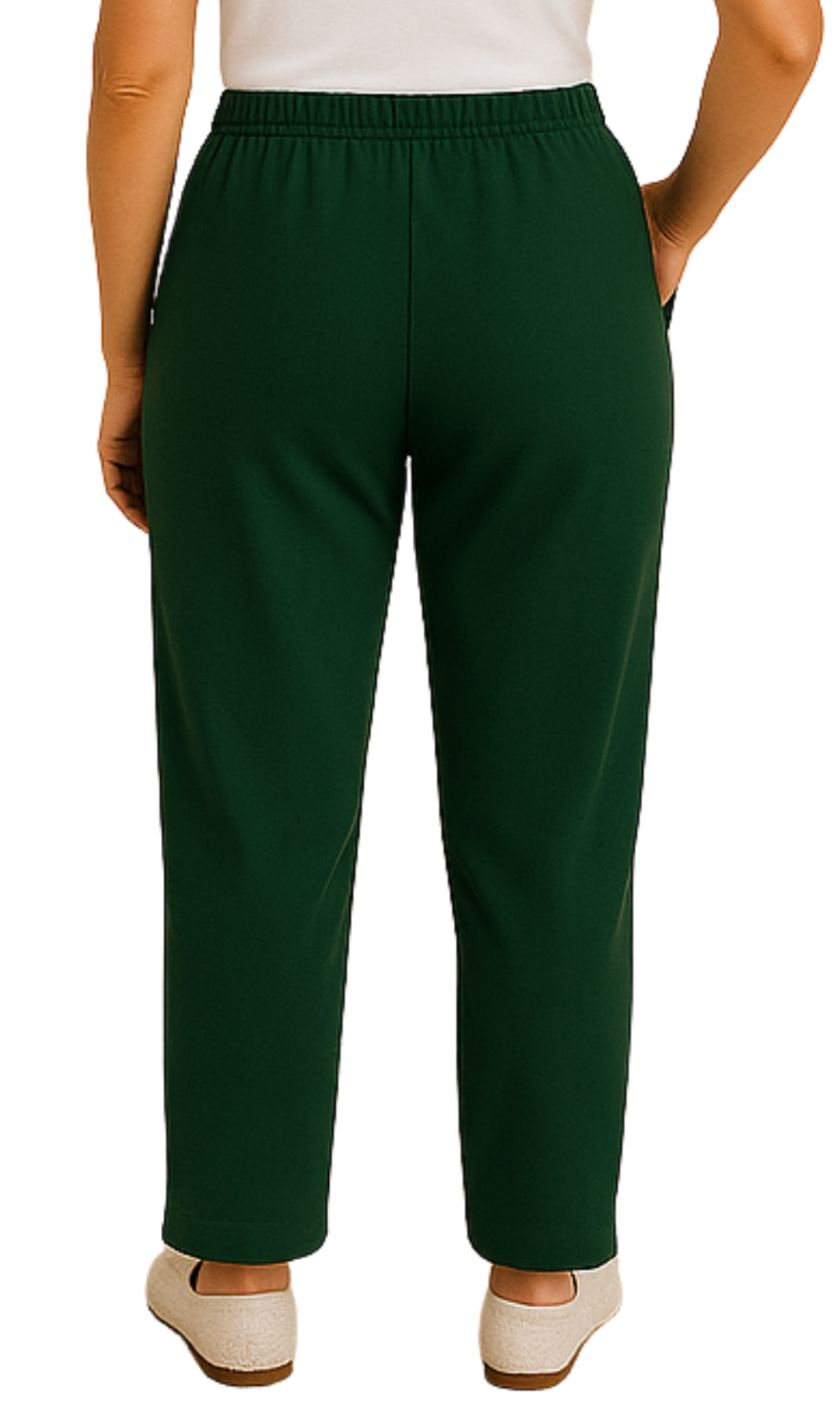 Women's Knit Pull on Pants - Cotton Blend with Flat Front waistband 43