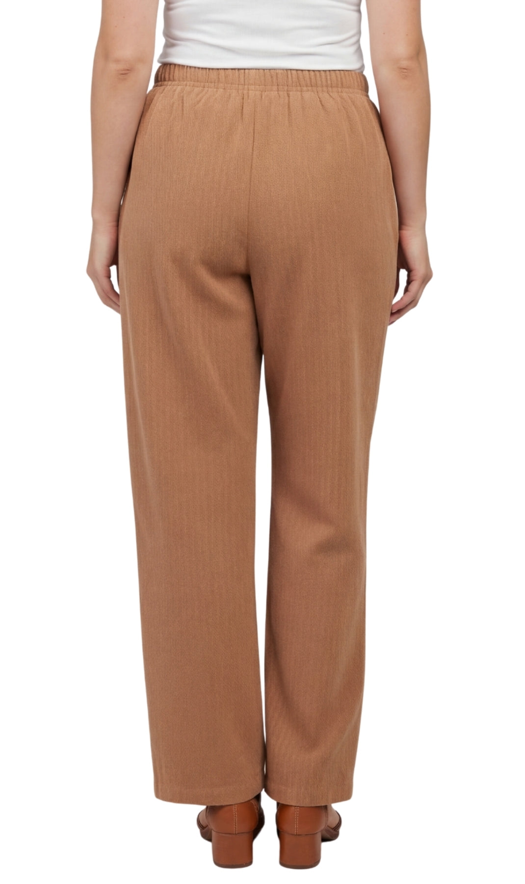 Womens Pull On Fine Wale Corduroy Pants with soft-covered elastic waist