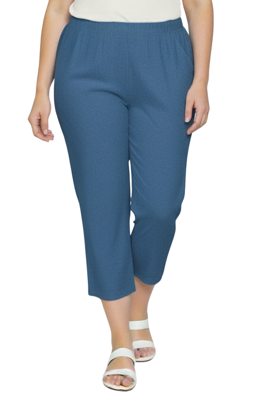 Turtle Bay New York Women’s Lightweight Stretch Denim Capri Pants – Comfortable Everyday Fit chambary front