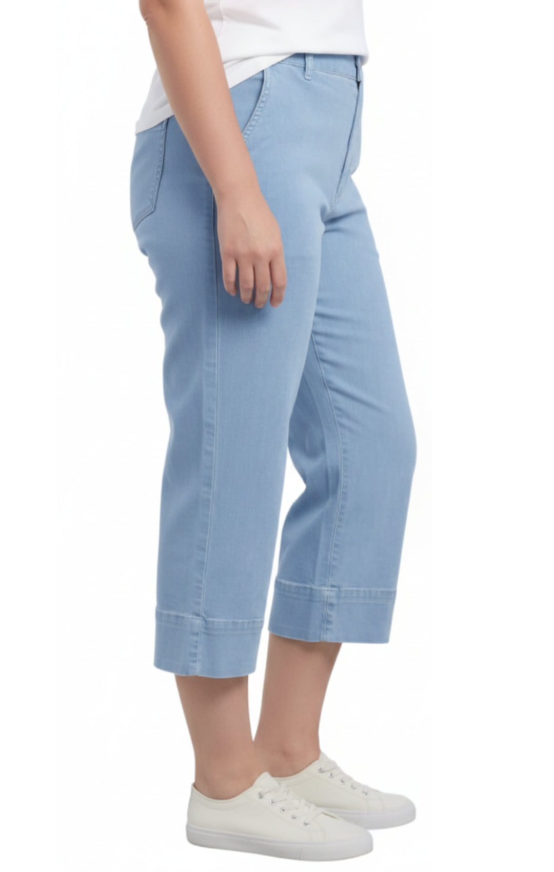 Women’s Lightweight Straight Leg Casual Denim Capri Pants in Cotton Blend Fabric 13