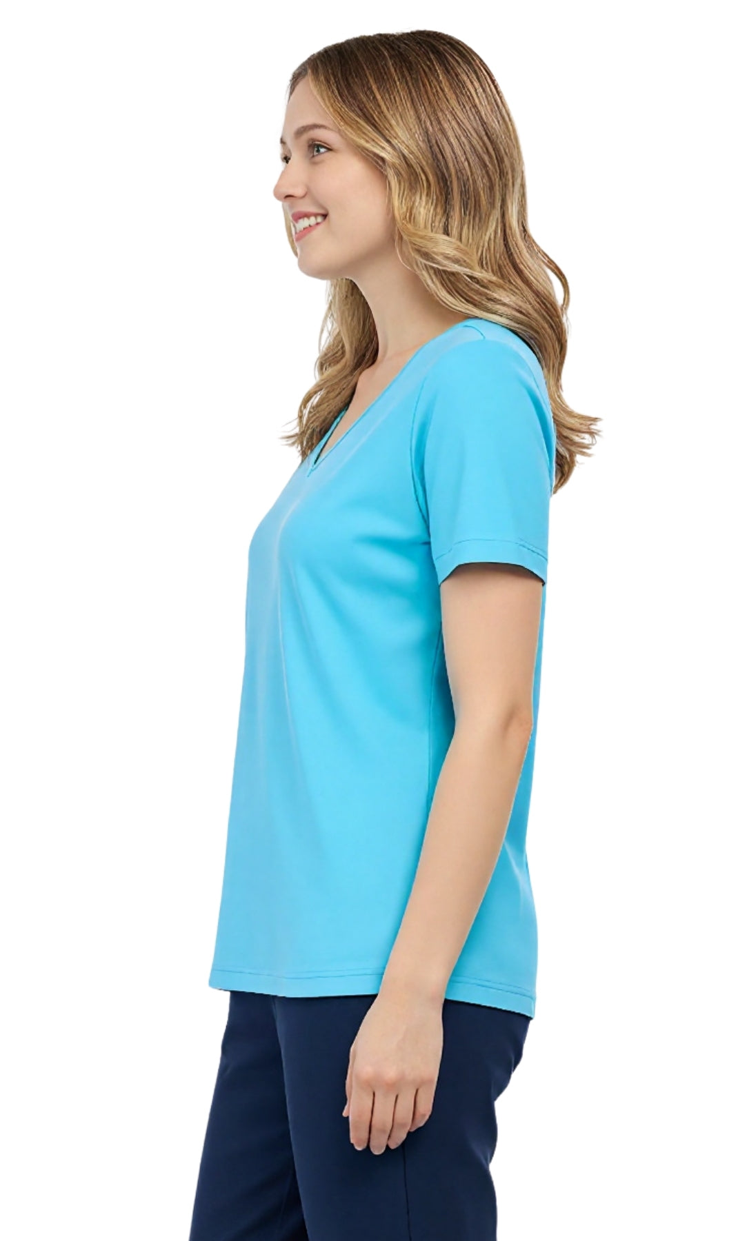 Women's Perfect Short-Sleeve V-Neck Tee Shirt - Cotton blend and Wrinkle Resistant 22