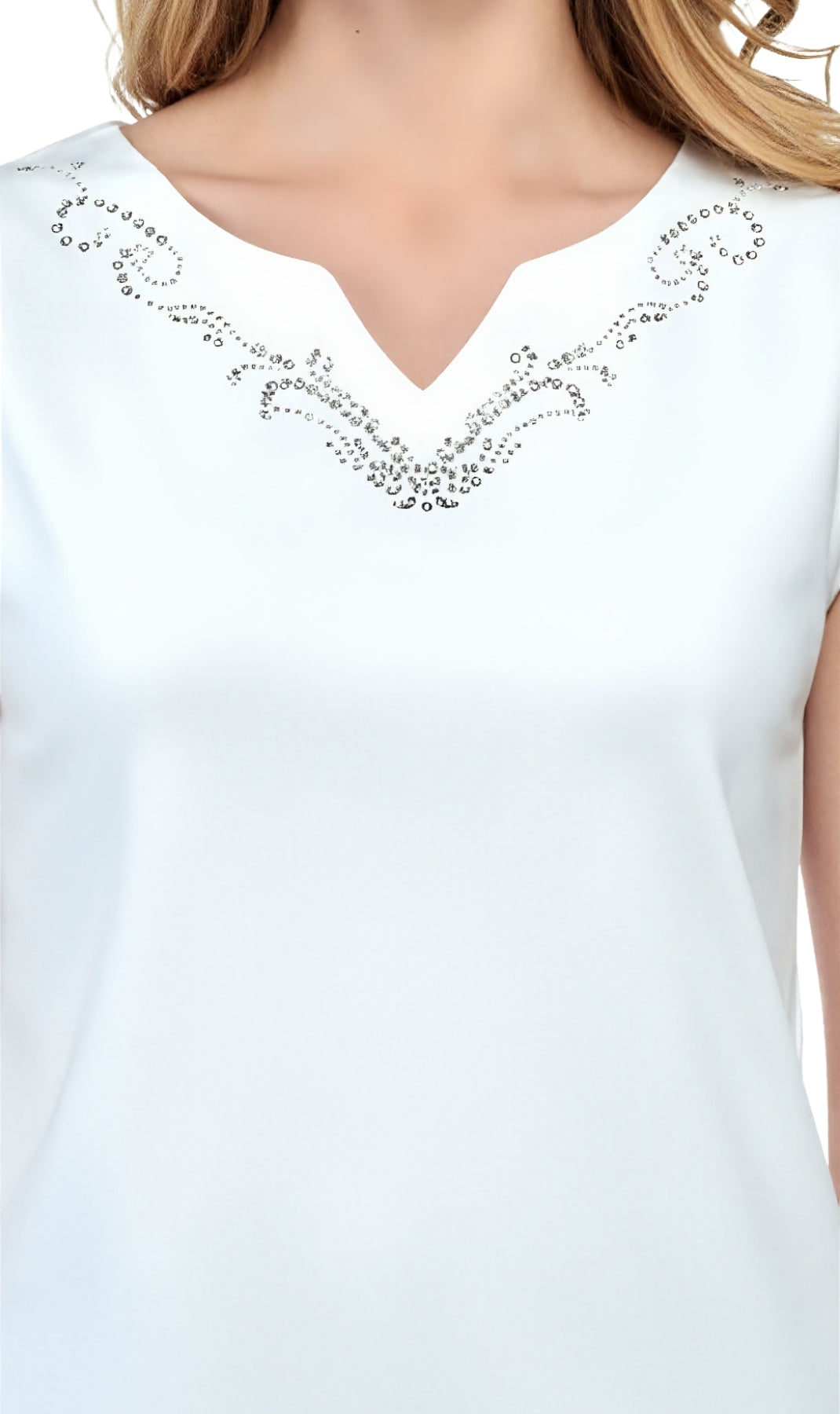 Women's Rhinestone Notch V-neck Knitted Tank Top 3