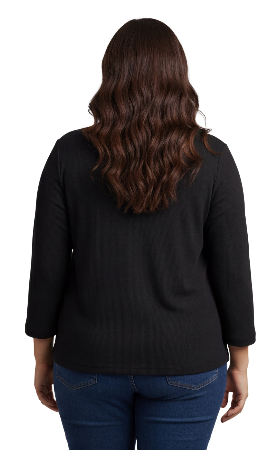 Women's Ribbed 3/4 Sleeve Crew Neck Cotton Top 4