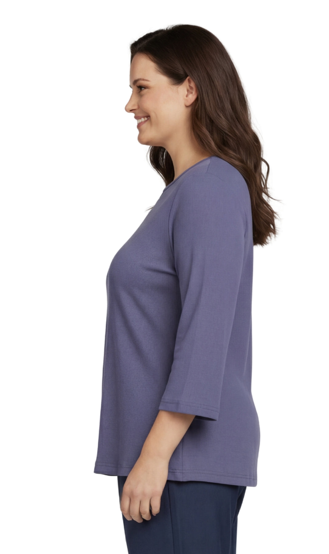 Women's Ribbed 3/4 Sleeve Crew Neck Cotton Top 7