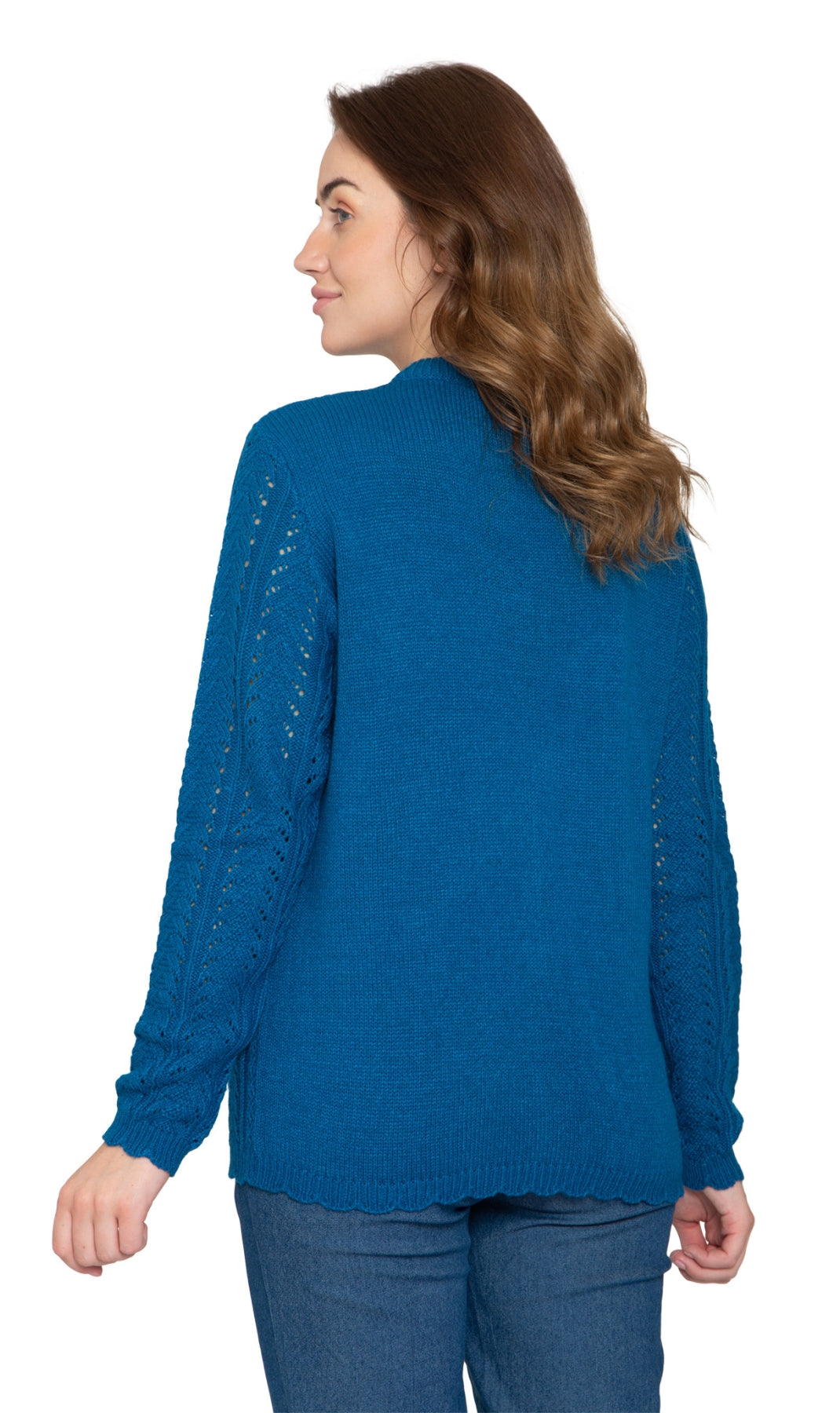 Women's Button Front Crochet Pointelle Cardigan with Pockets 8