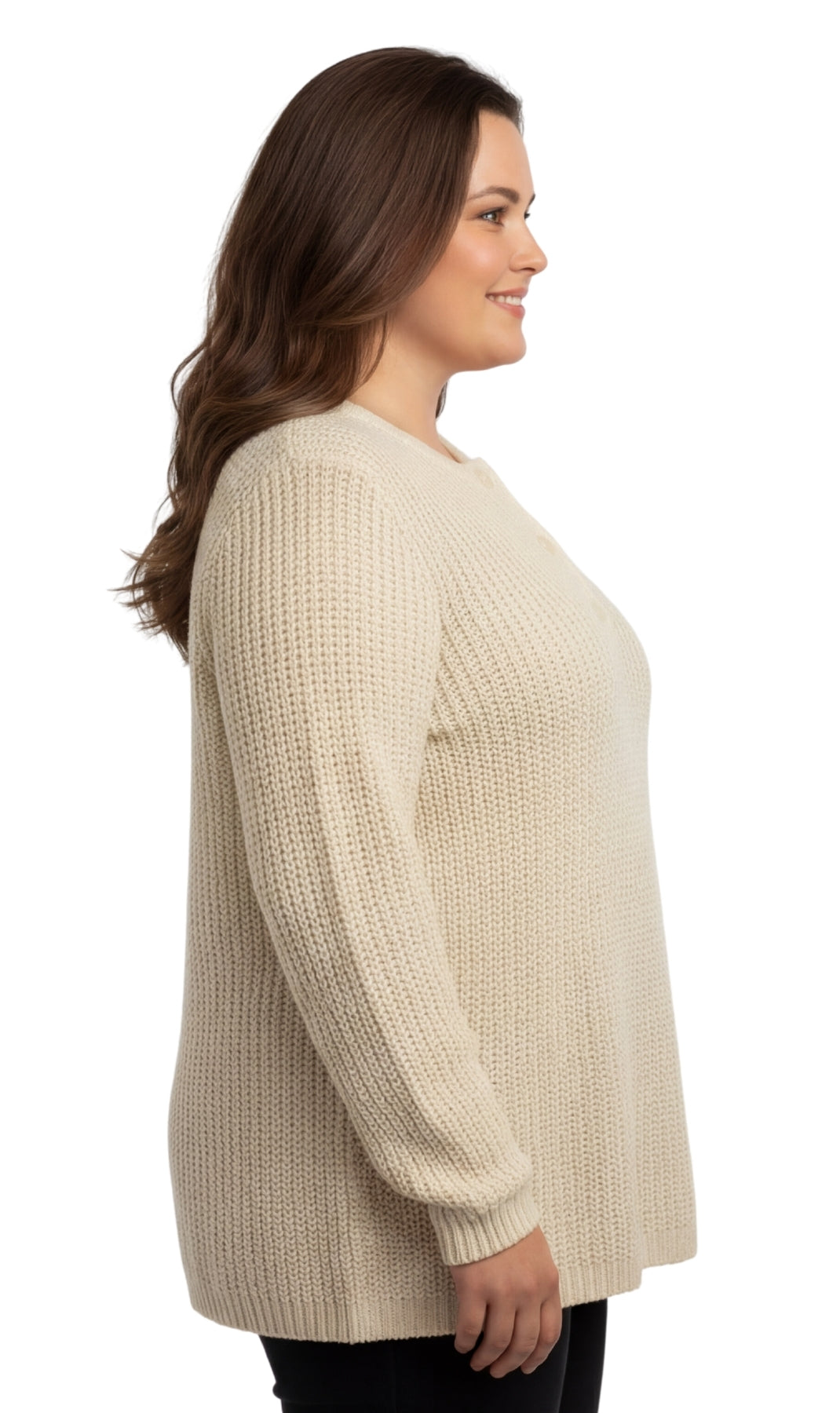 Women's Chic Henley Shaker-Knit Sweater for Women - Casual Long-Sleeve in Durable 100% Acrylic with 3-Button Placket 6