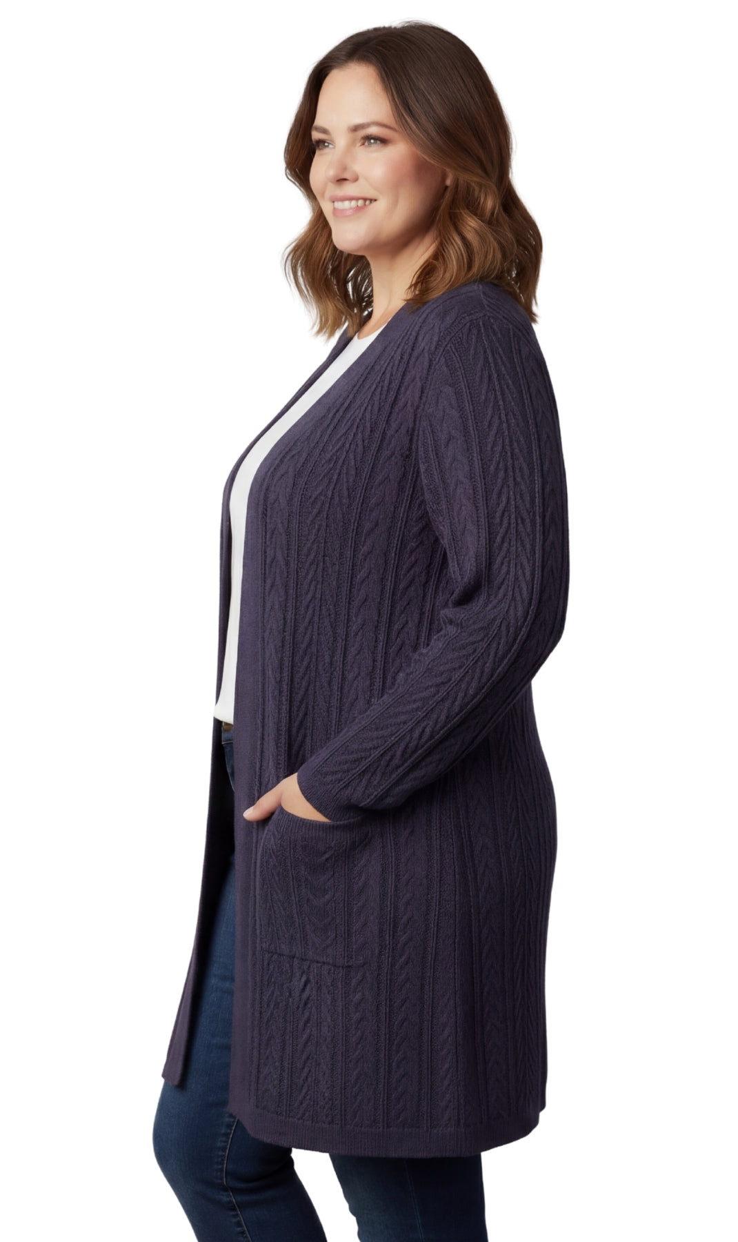 Women's Cable Knit Duster Sweater with Pockets Effortless Longline Cardigan for Everyday Warmth 9