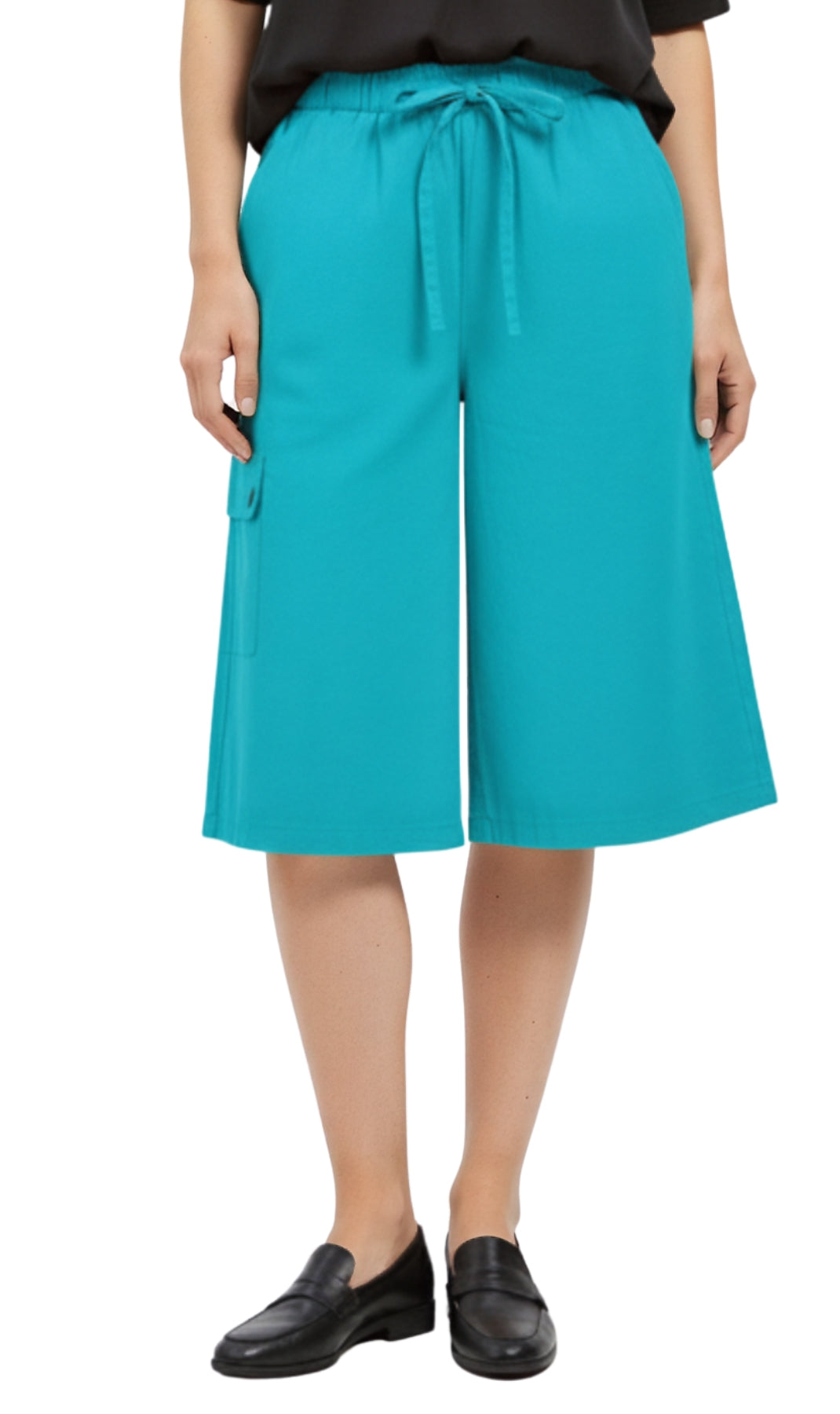 Women's 100% Calcutta Cotton Split Skirt Culottes with Cargo Pockets 13