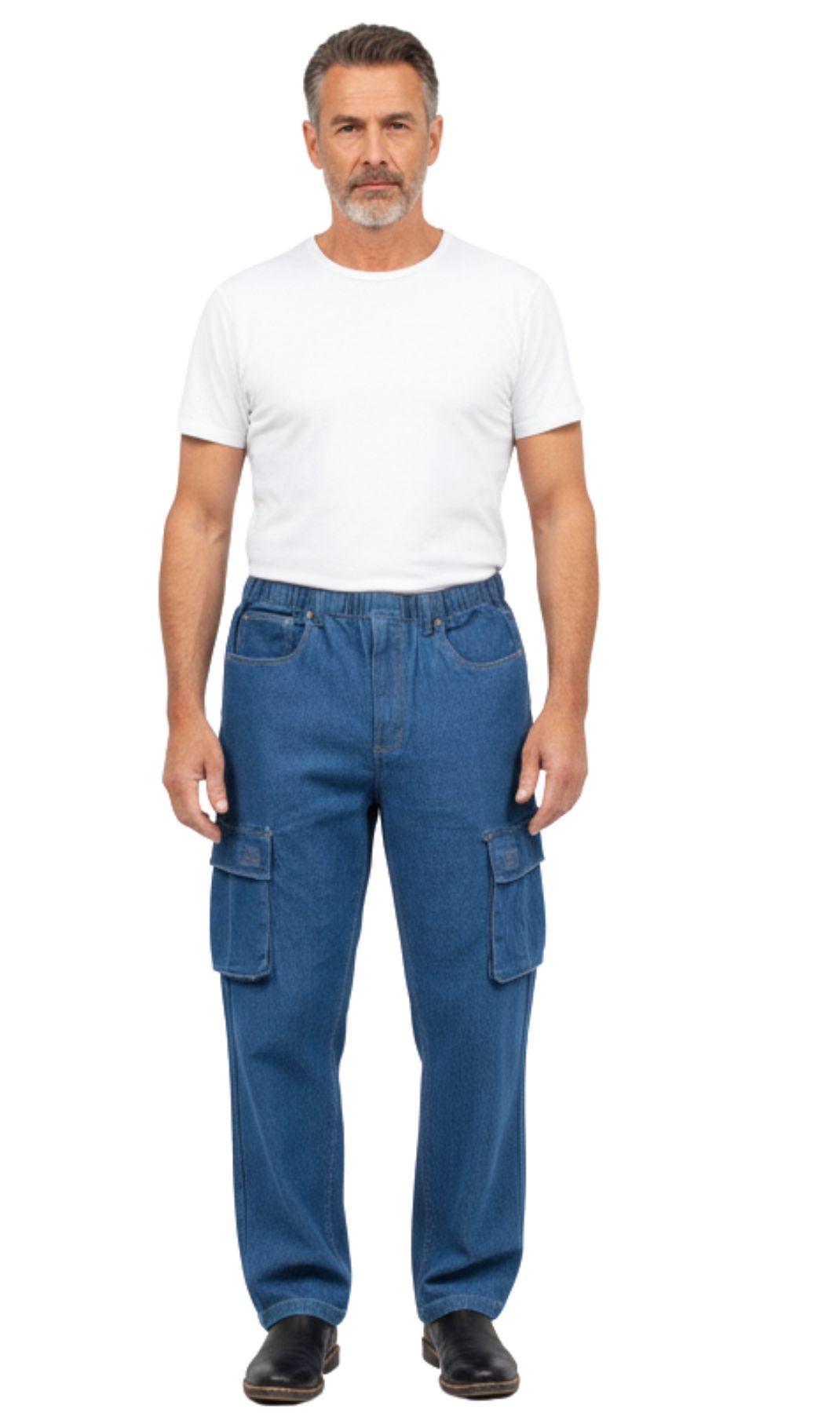 Men's Lightweight Double Cargo Pocket Pull-On Jeans 5