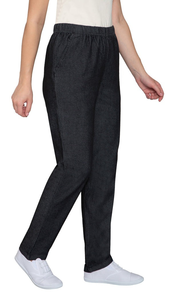 Women's Lightweight Pull-On Denim Jeans with Elastic Waist 21