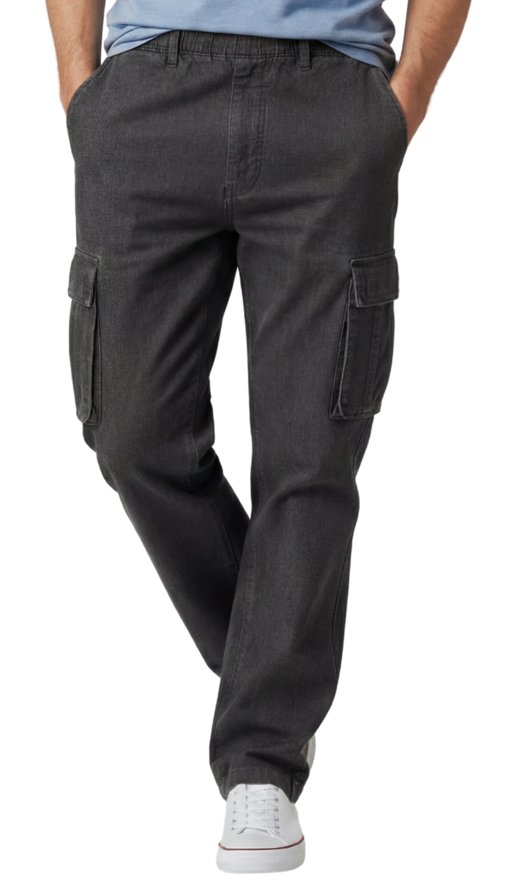 Men’s Double Cargo Pocket Pull-On Jeans – Rugged Cargo Pants in Cotton Blend Fabric 7