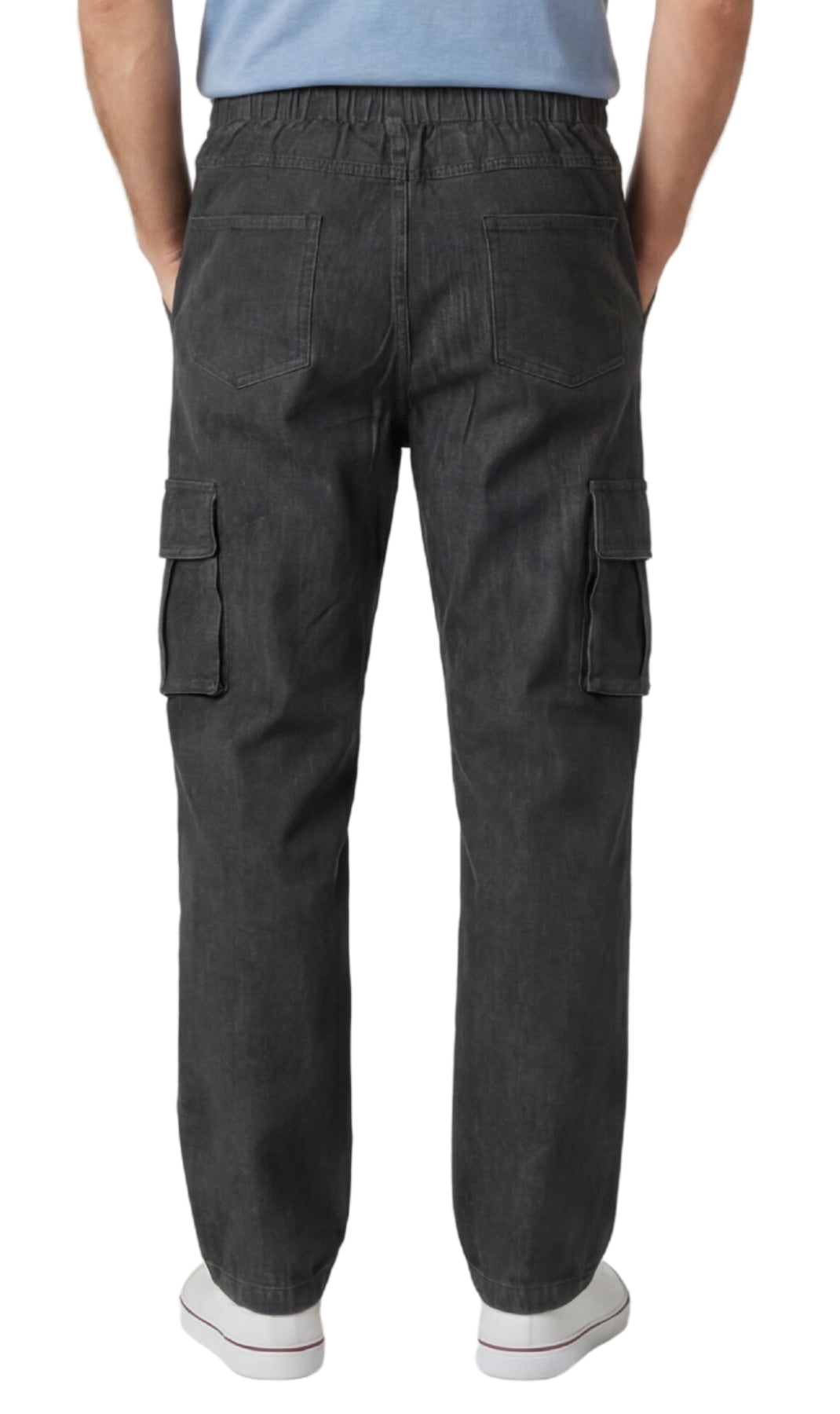 Men’s Double Cargo Pocket Pull-On Jeans – Rugged Cargo Pants in Cotton Blend Fabric 8