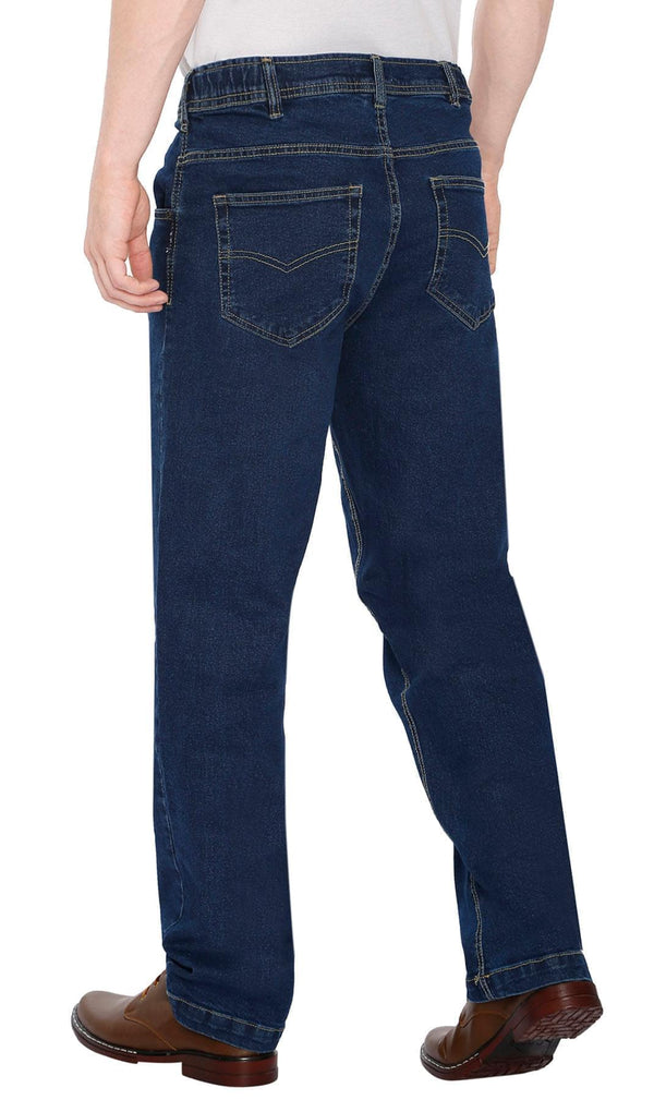 Mens Flex Waist Hidden Stretch Denim Jean - Bule - Back Pocket TURTLE BAY APPAREL