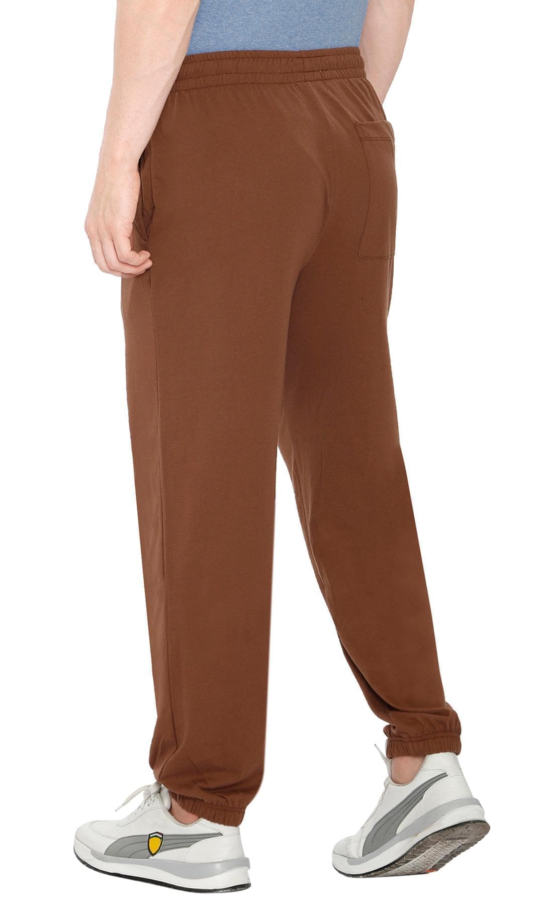 Men's Knit Pants - Pull On Elastic Waist for Effortless Dressing and Relaxed Comfort- Tan- Back - TURTLE BAY APPAREL