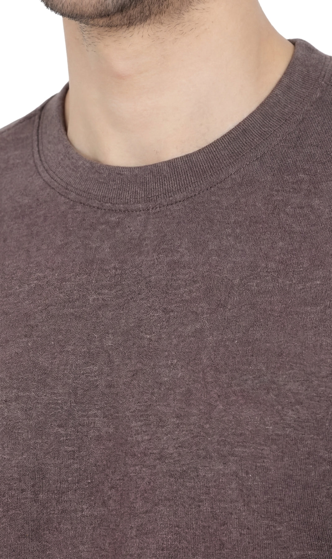 Turtle Bay Apparel Men's Heavyweight Crew Neck T-Shirt – Charcoal Collar Detail
