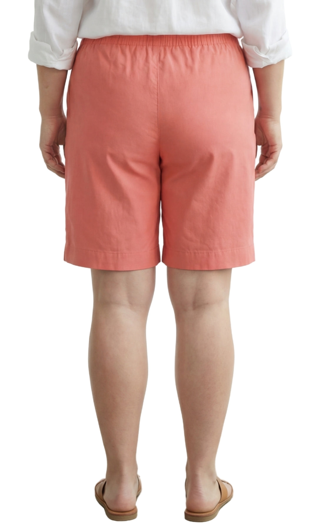 Women's Pull On Denim & Twill Shorts with stretch waist - No zipper or buttons 31