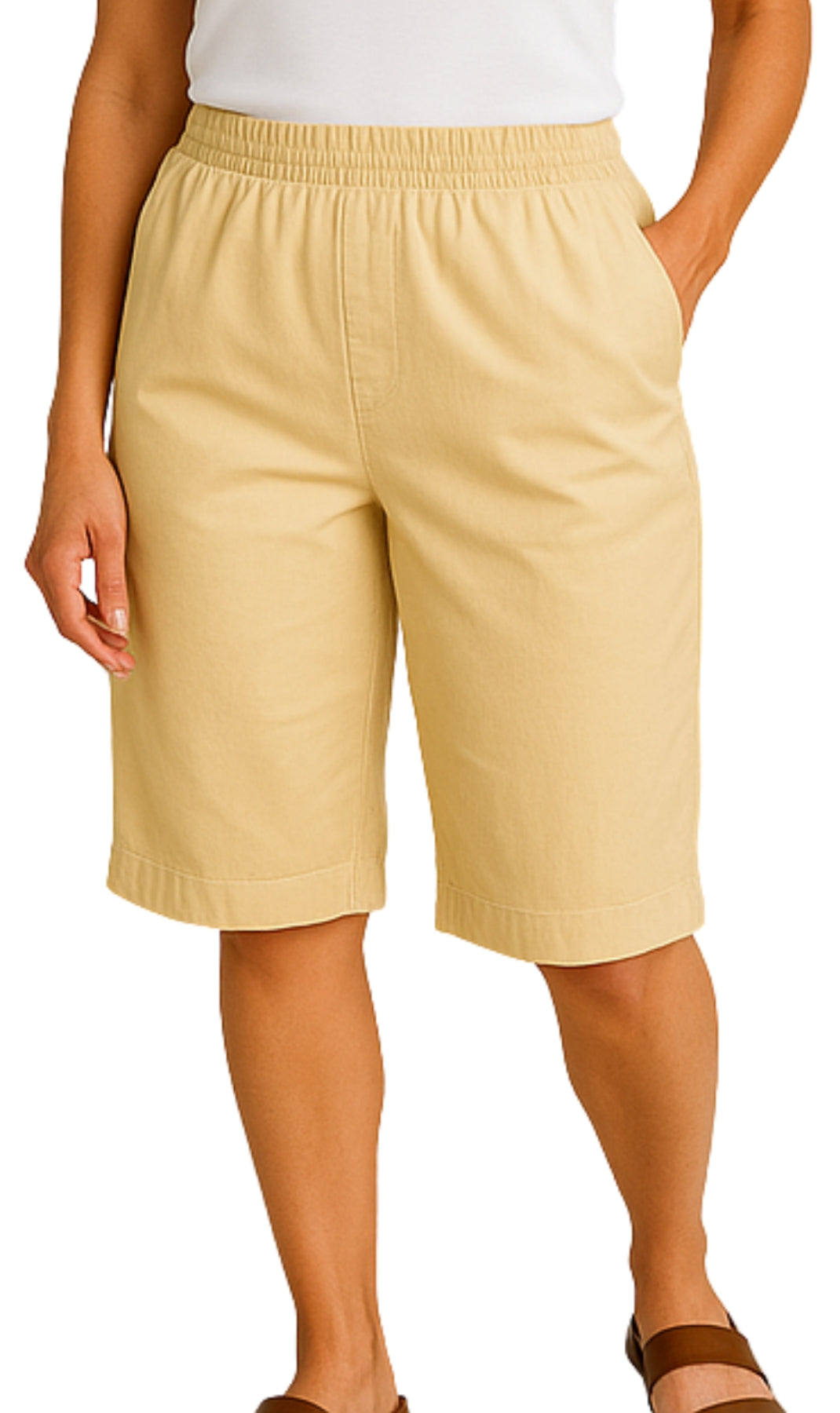 Women's Easy Pull on Bermuda Shorts in Denim and Twill 56