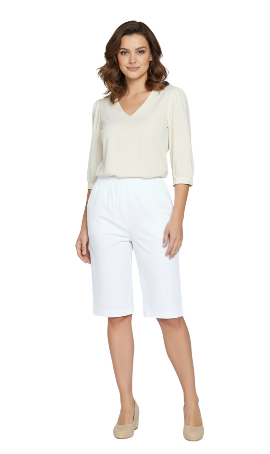 Women's Easy Pull on Bermuda Shorts in Denim and Twill 22