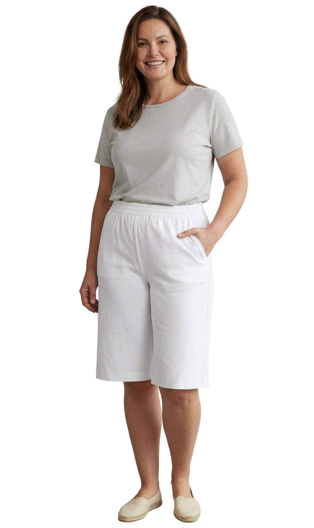 Women's Easy Pull on Bermuda Shorts in Denim and Twill 25