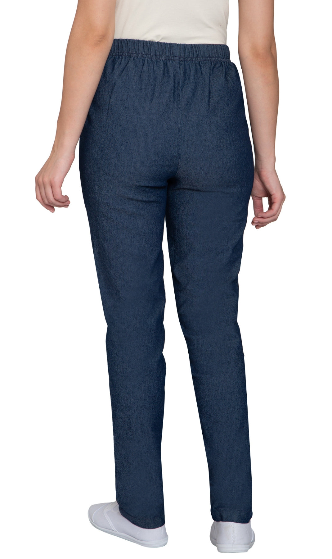 Women's Elastic Waist Pull On Jeans in Denim & Twill - Soft & Lightweight with a bit Stretch 4