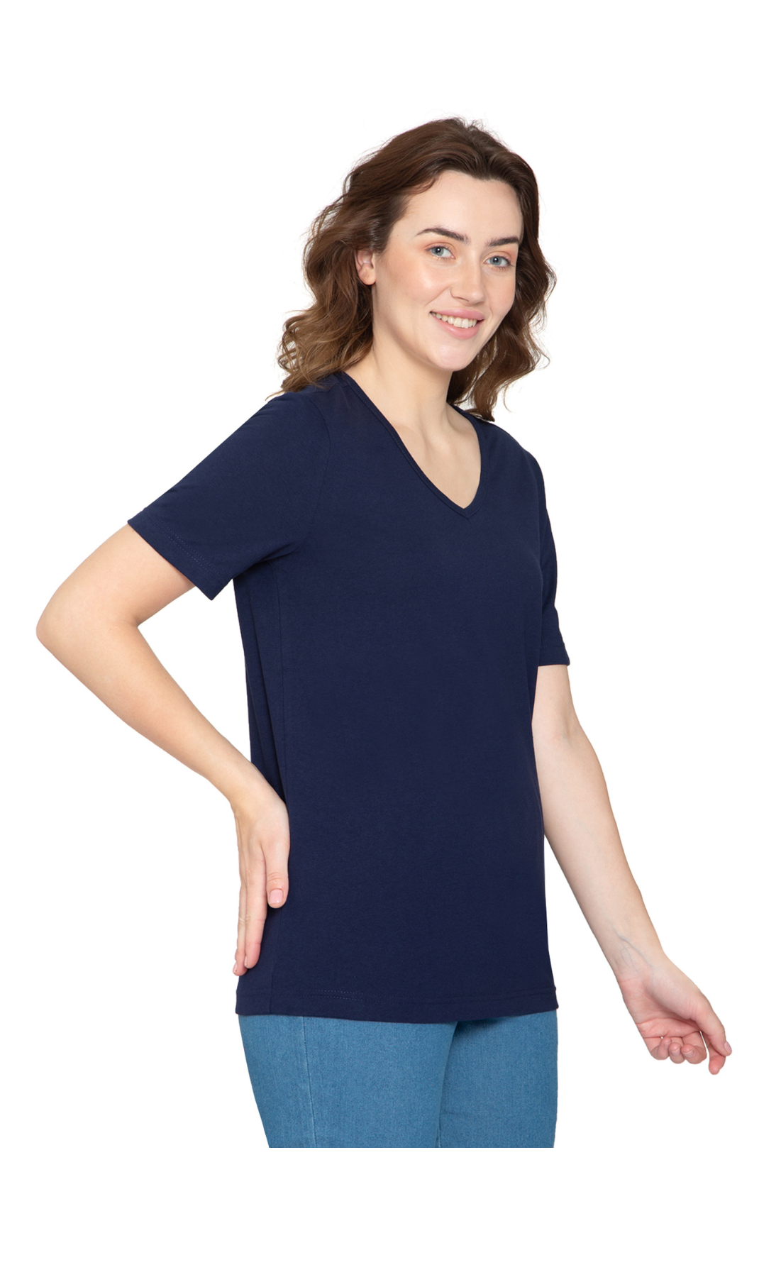 Women's Perfect Short-Sleeve V-Neck Tee Shirt - Cotton blend and Wrinkle Resistant 14