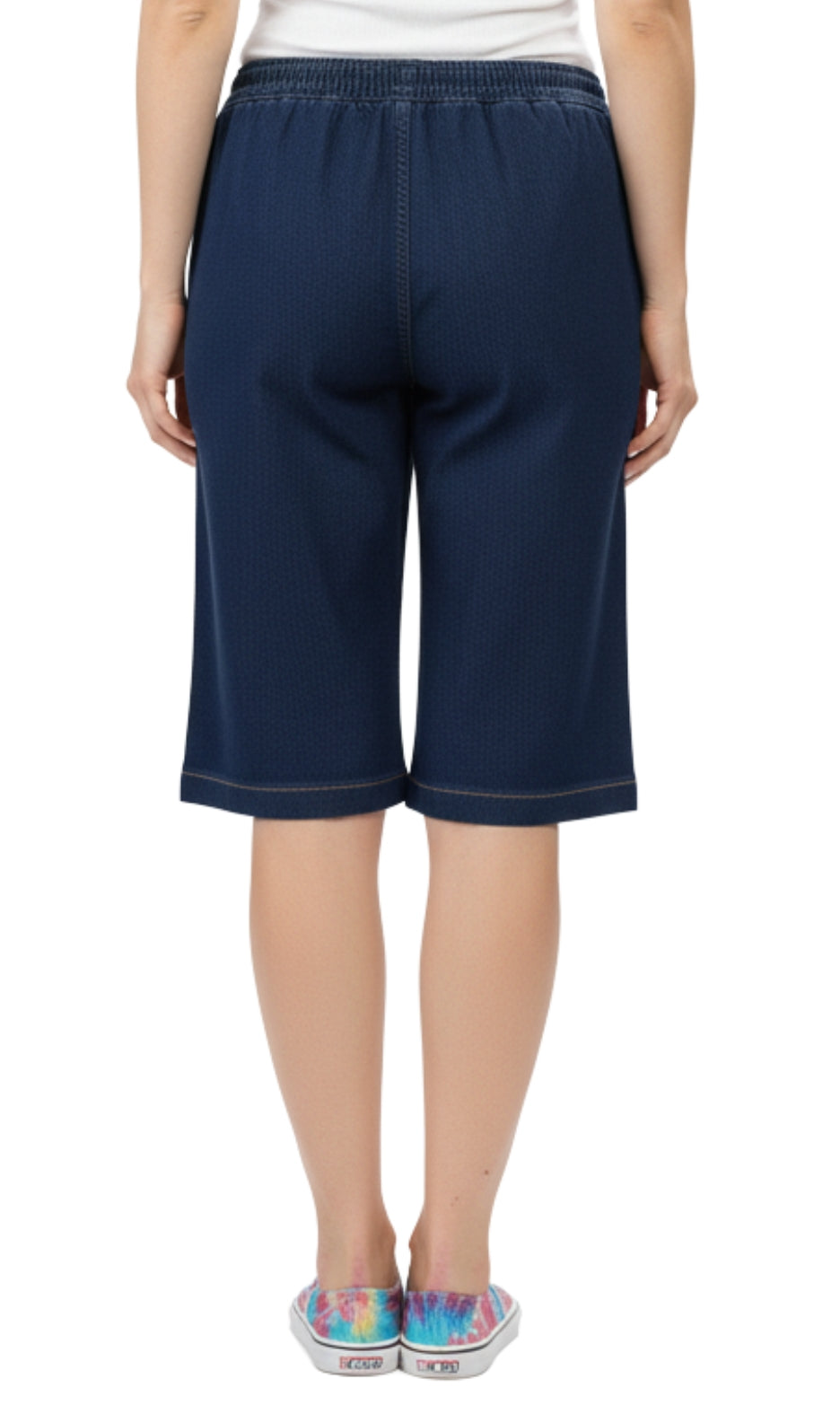 Women's Easy Pull on Bermuda Shorts in Denim and Twill