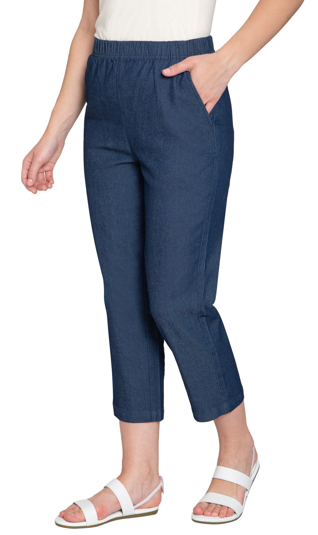 Turtle Bay Apparel Women's Lightweight Stretch Denim Capri Pants