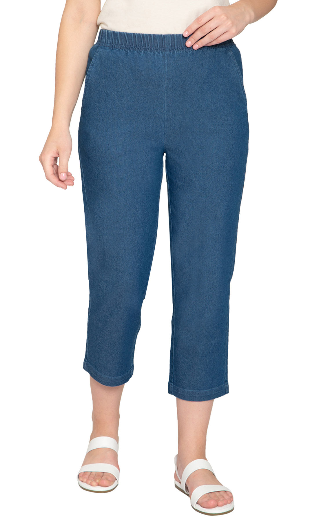 Women's Lightweight Stretch Denim Capri Pants – Comfortable Everyday Fit 70