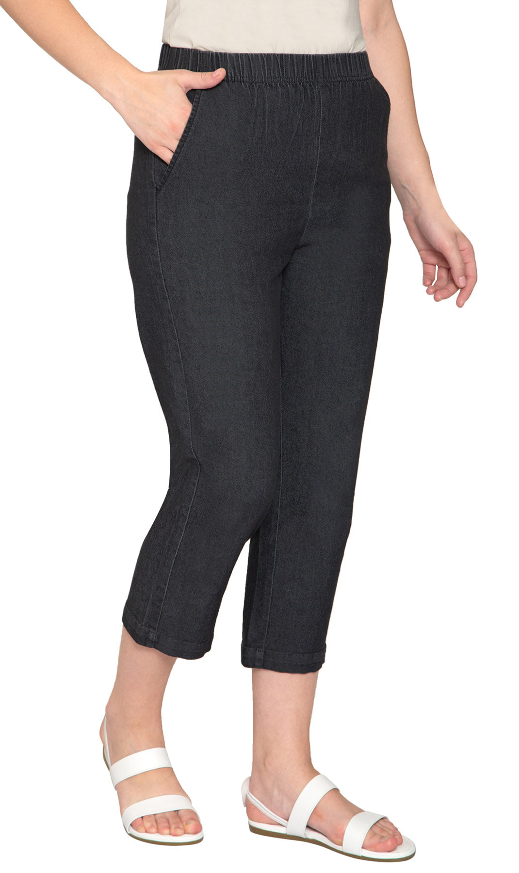 Women's Lightweight Stretch Denim Capri Pants – Comfortable Everyday Fit 31