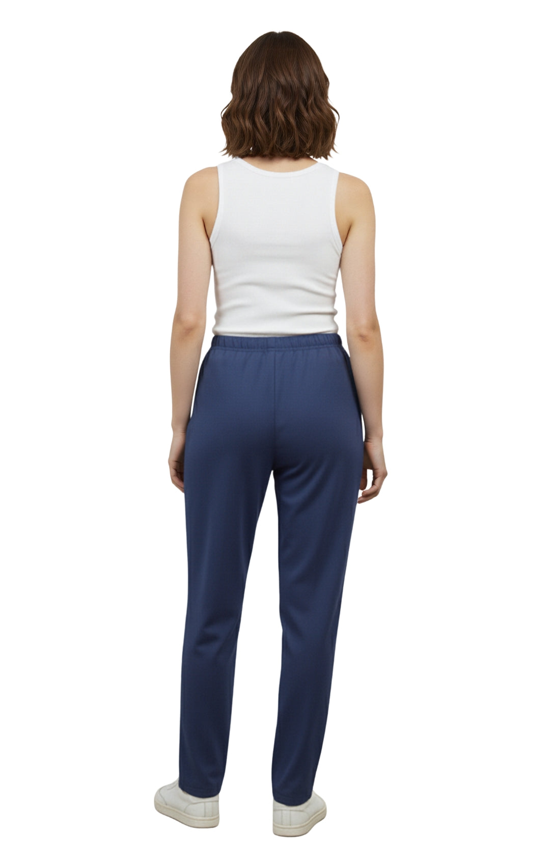 Womens Classic Poly Knit Pants - Pull On Slacks with Elastic Waist 10