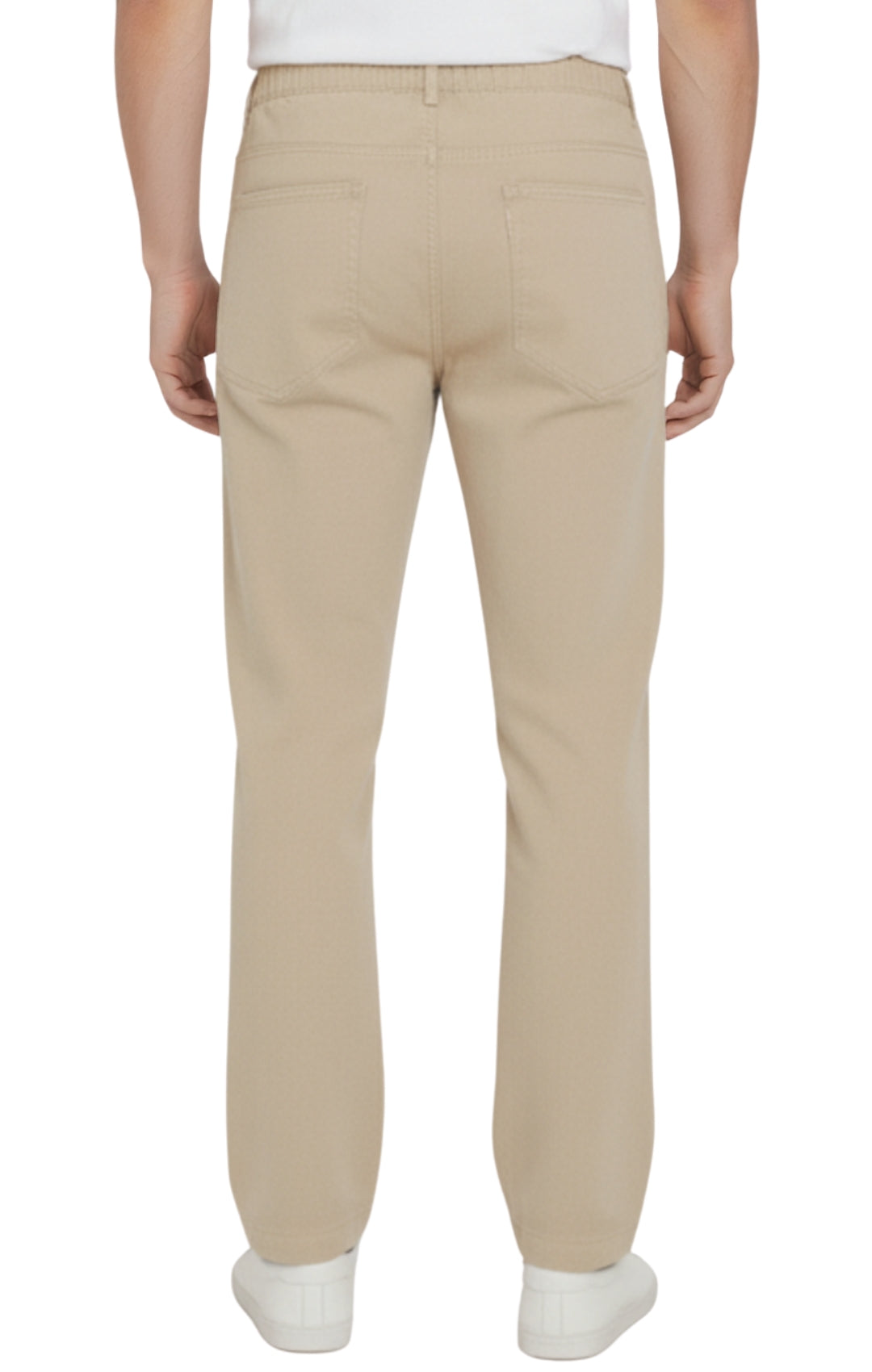 Men's Casual Elastic Waist Denim & Twill Pull on Jeans Pants 16