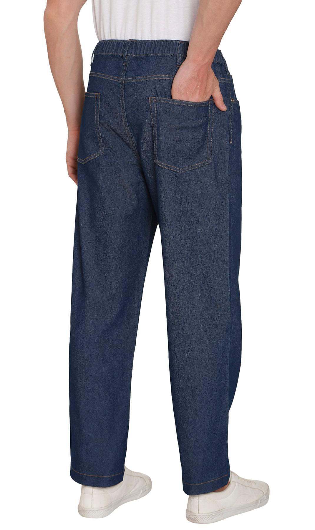 Men's Lightweight Casual Elastic Waist Pull-On Jeans – Denim & Twill Pants with Easy Fit 9