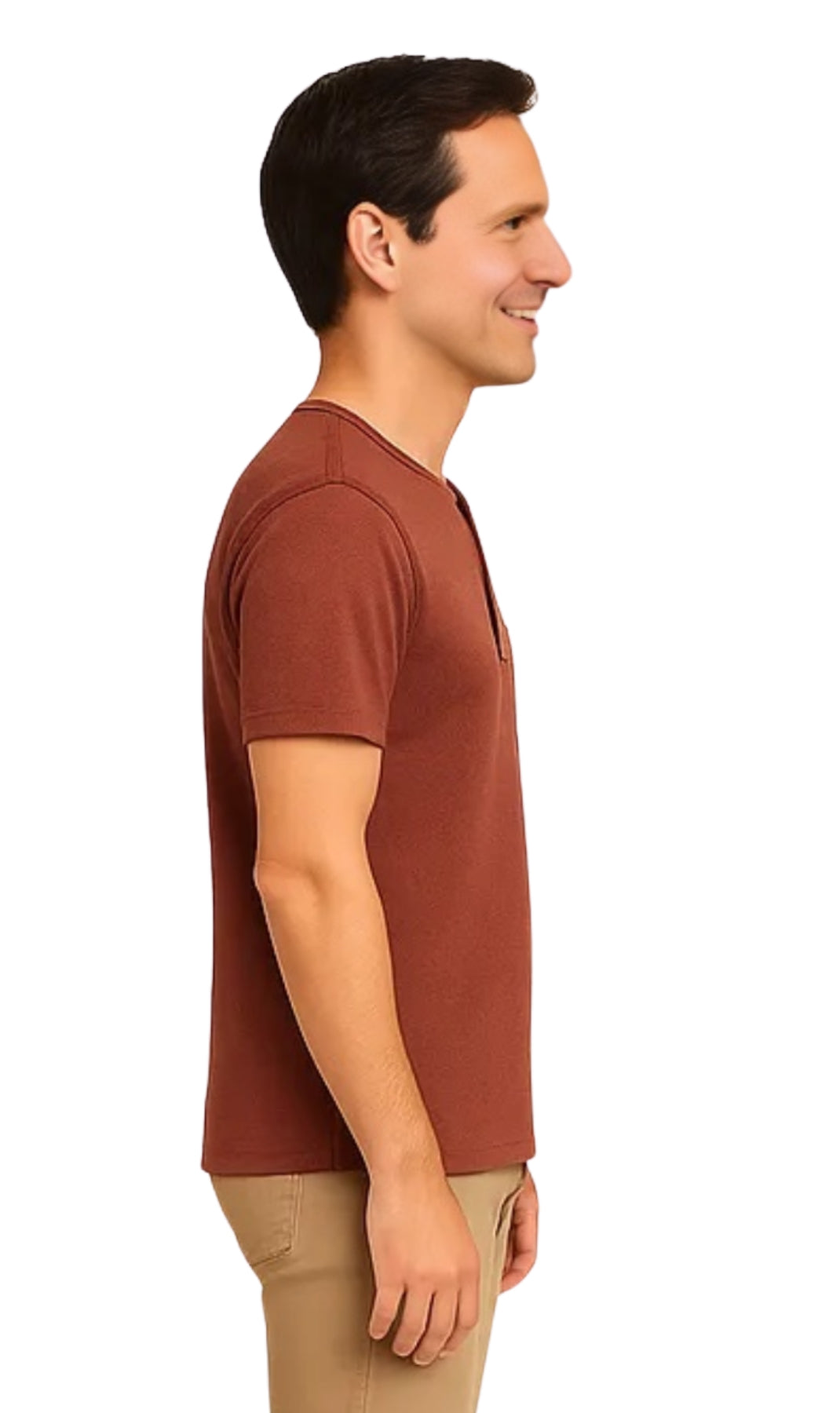 Men's Short Sleeve Henley Relaxed Fit Shirt with Pocket 17