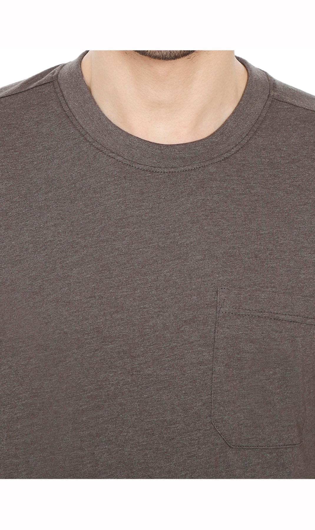 Men's Crew Neck Pocket Tee Shirt - Sturdy Jersey Keeps Its Shape gray - neck -TURTLE BAY APPAREL