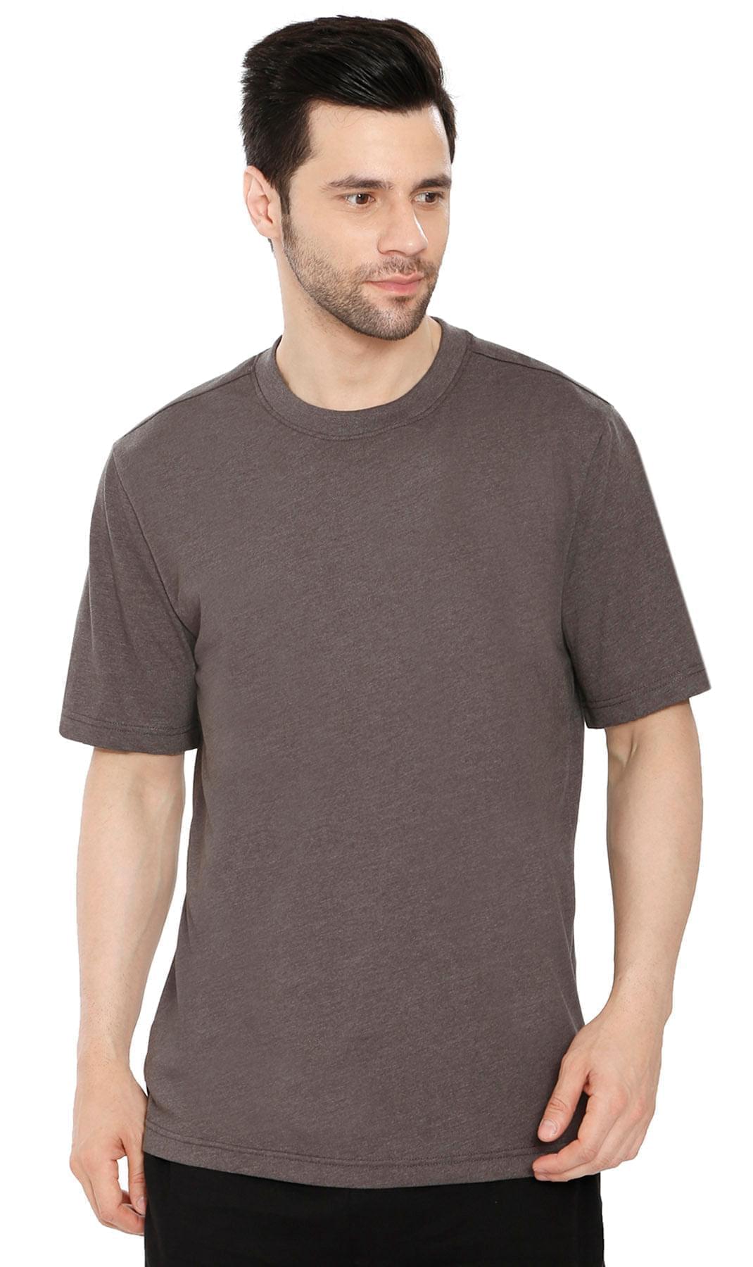 Men's Crew Neck Tee Shirt ÔÇô Essential Short Sleeve Tee For Everyday  Charcoal - Front-TURTLE BAY APPAREL