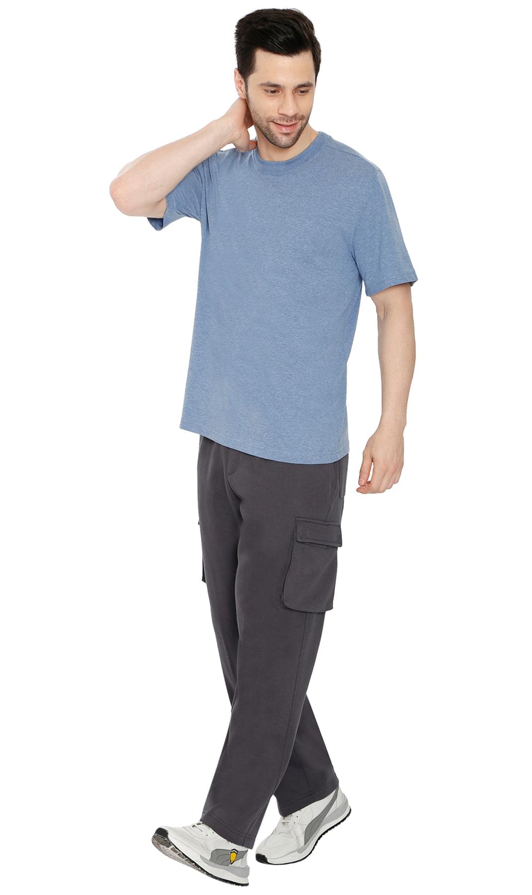 Men's Fleece Cargo Pants - Comfy Sweatpants for No-Chill Chillin' Charcoal Heather- full-TURTLE BAY APPAREL