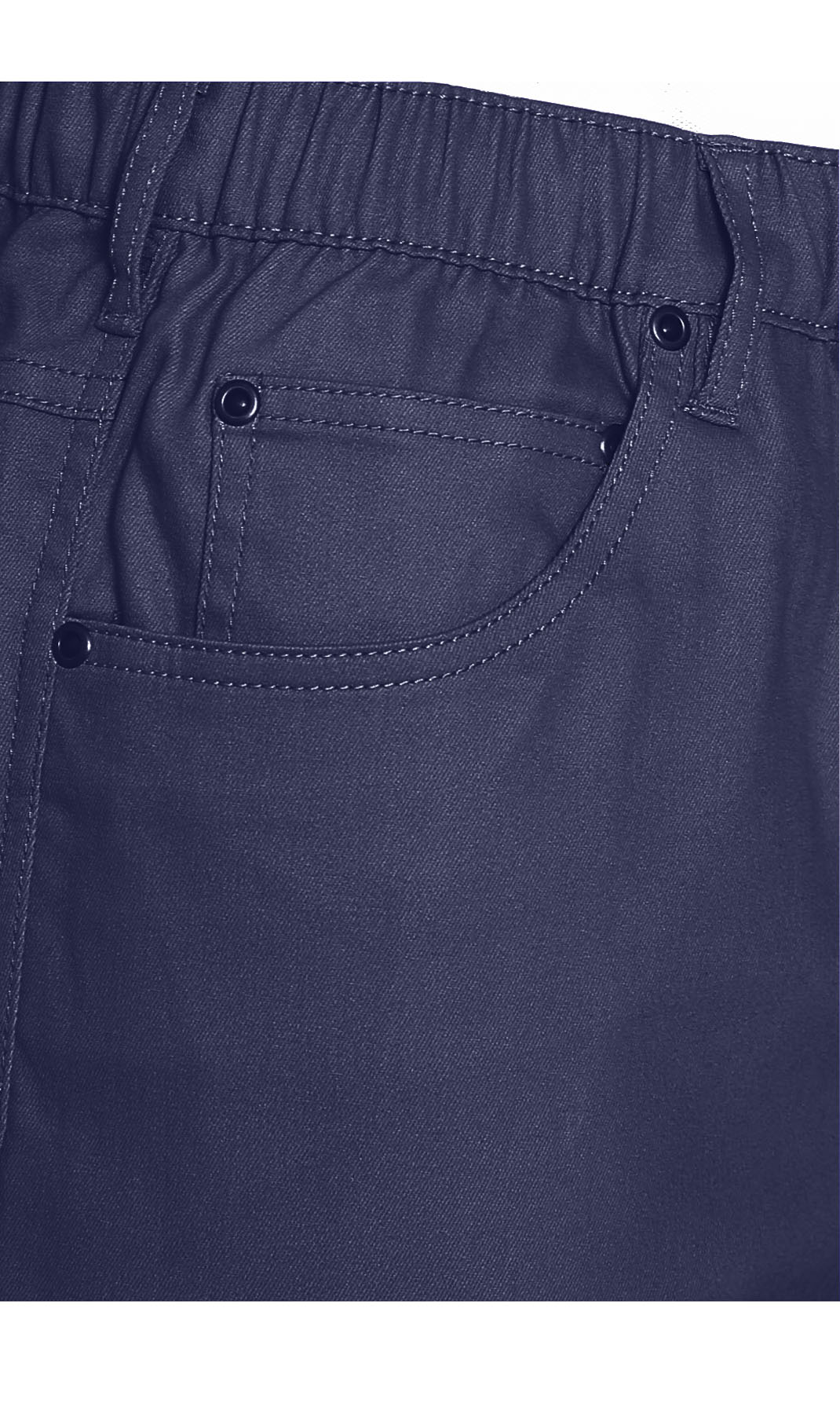 Men's Stretch Waist Pull On Shorts  in Denim and Twill pocket