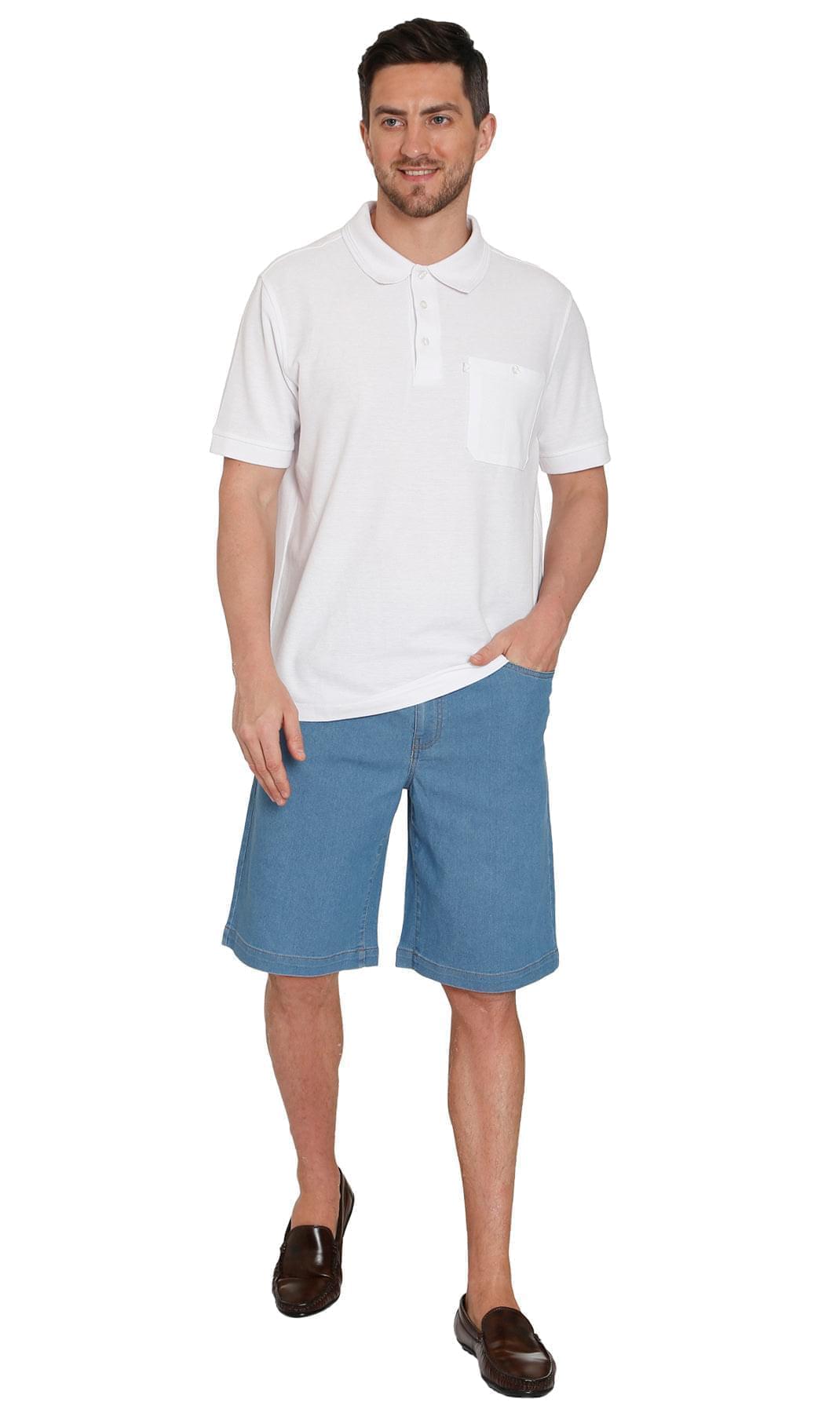 Men's Pull On Shorts - Easy Step-In Styling Free of Buttons and Snaps - Stone Wash - Front -TURTLE BAY APPAREL