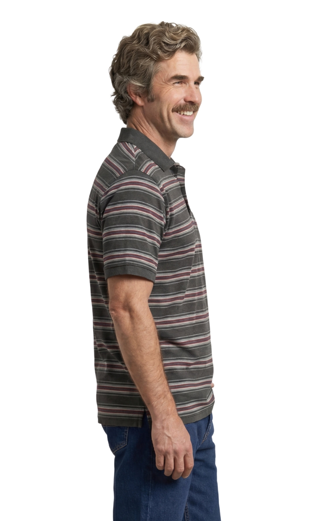 Men's Short Sleeve Pique Polo Shirt in Cotton Blend with Front Pocket 18