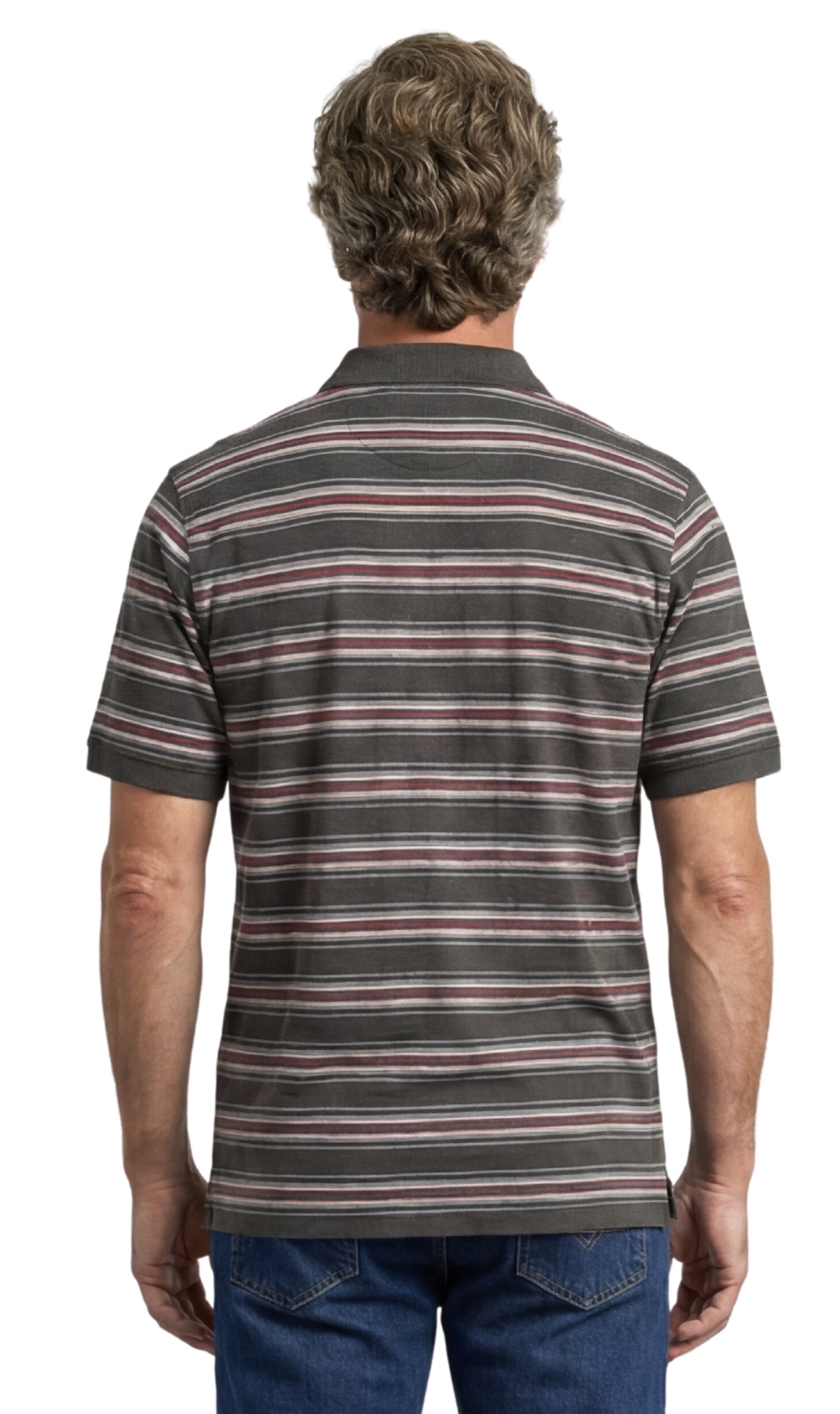 Men's Short Sleeve Pique Polo Shirt in Cotton Blend with Front Pocket 19