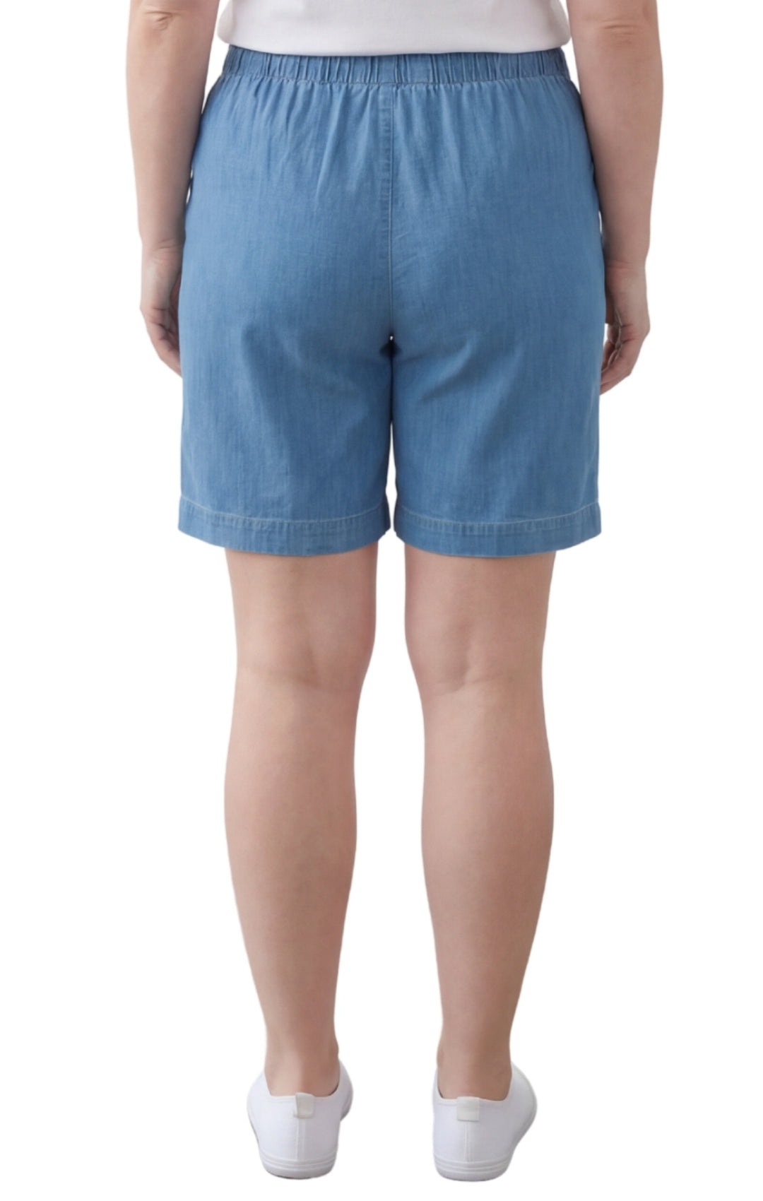 Turtle Bay Apparel Women's Pull On Denim & Twill Shorts with stretch waist