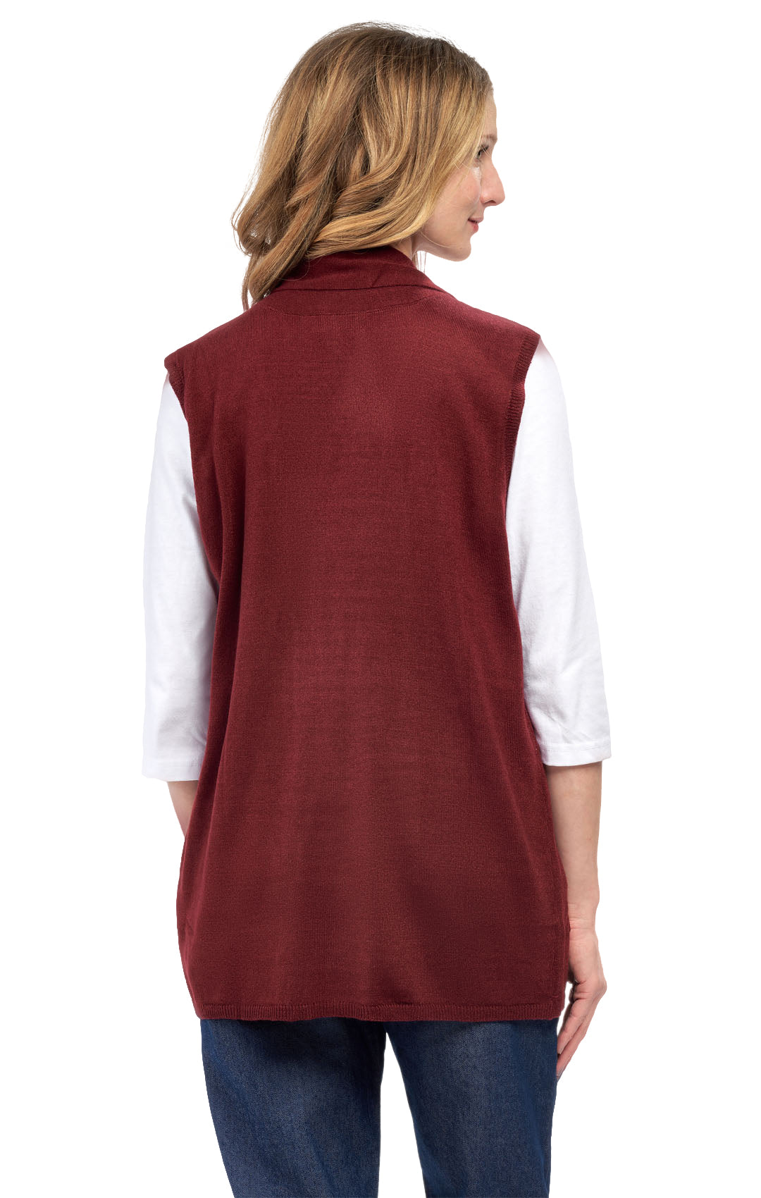 Women's Long Sleeveless Open Front Soft Shawl Collar Vest 4