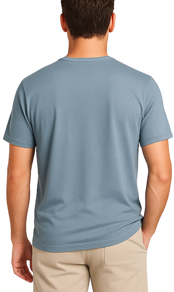 Men's Short Sleeve Henley Relaxed Fit Shirt with Pocket
