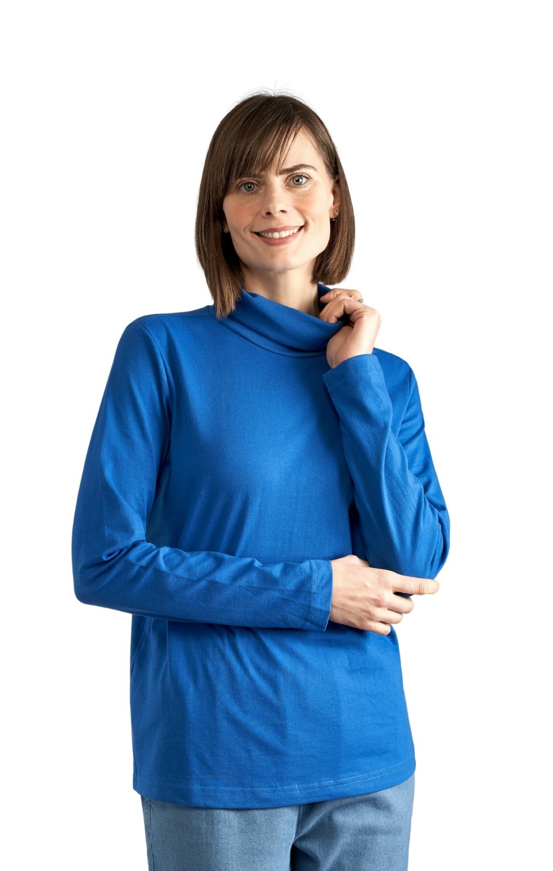 Women's Relaxed fit Long Sleeved Turtleneck Top Royal Main