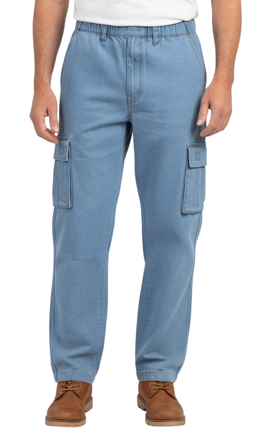 Men’s Double Cargo Pocket Pull-On Jeans – Rugged Cargo Pants in Cotton Blend Fabric 7