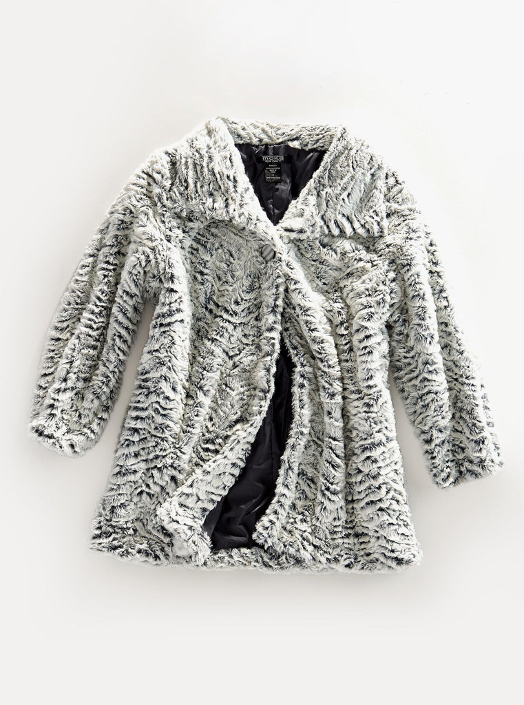 Women's One Button Faux Fur Lined Swing Jacket - Flat lay -  TURTLE BAY APPAREL